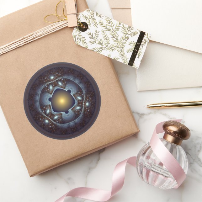 Adesivo Redondo Padrão mágico místico friável (Presentear)