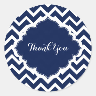 Adesivo Redondo Padrão marinho Azul e Branco Chevron Zigzag