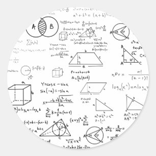 Adesivo Redondo padrão matemático