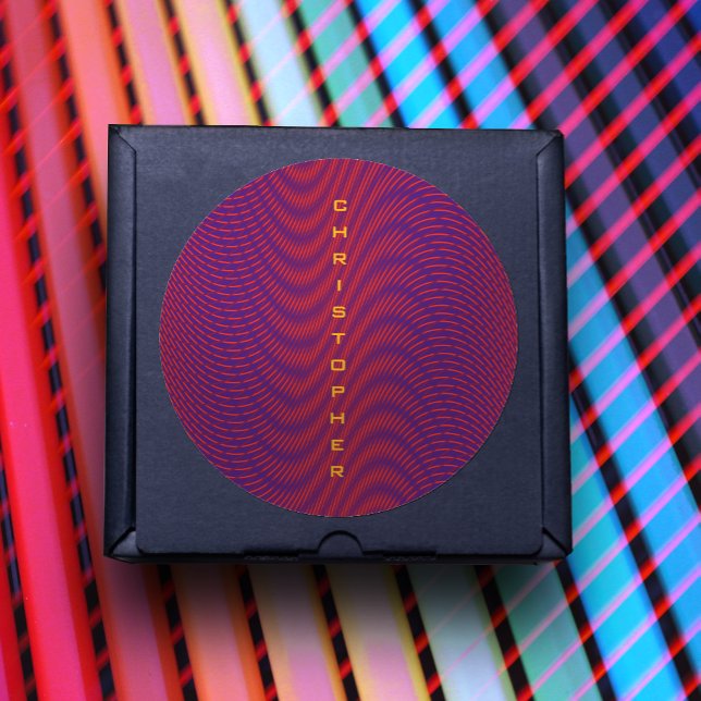 Adesivo Redondo Padrão Moderno de Vibrante Roxo abstrato Vermelho (Criador carregado)