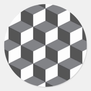 Adesivo Redondo Padrão moderno, simples e urbano de cubos arquite