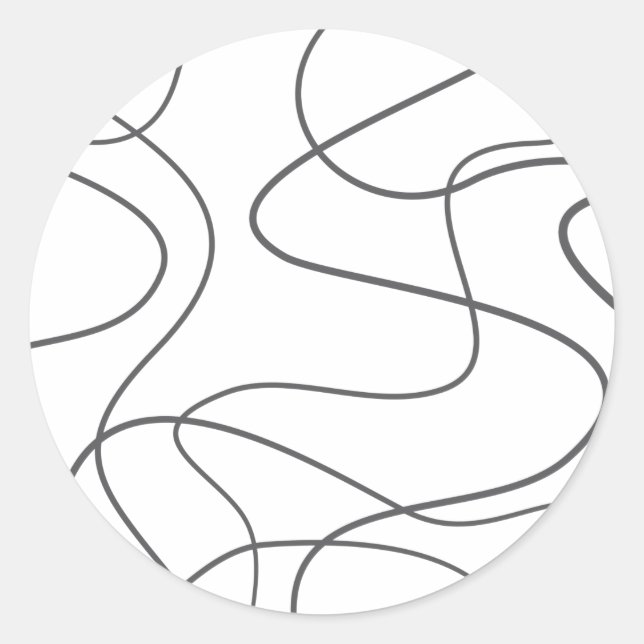 Adesivo Redondo Padrão moderno, urbano, abstrato. Curva, linhas on (Frente)