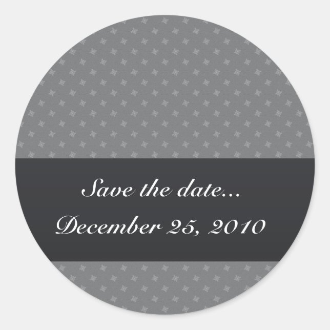 Adesivo Redondo Padrão octogonal das cinzas leves elegantes em cin (Frente)