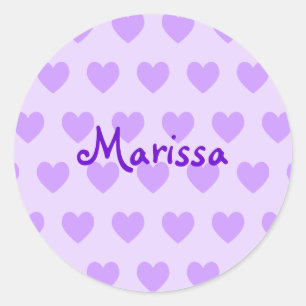 Adesivo Redondo Padrão Personalizado do Coração Roxo Personaliz