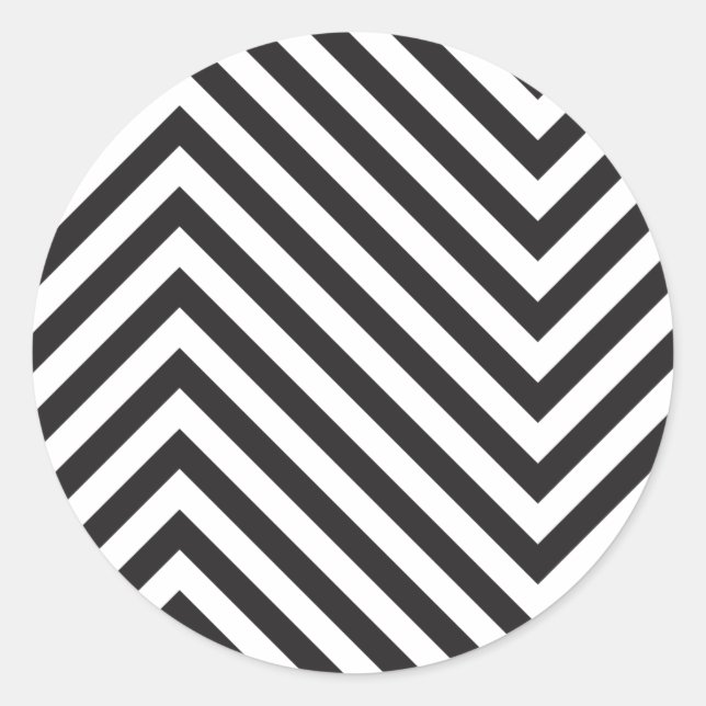 Adesivo Redondo Padrão preto e branco retrô (Frente)