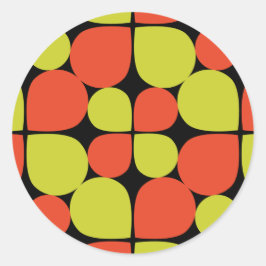 Adesivo Redondo Padrão retroativo de Abstrato Floral