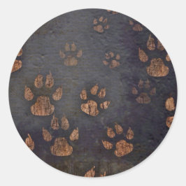 Adesivo Redondo Padrão Rustic Black Paw