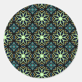 Adesivo Redondo Padrão Simétrico Floral Invisível