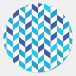 Adesivo Redondo Padrão Simples de Arenque Azul