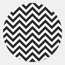Adesivo Redondo Padrão Simples de Chevron Preto Branco
