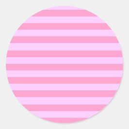 Adesivo Redondo Padrão Simples Moderno de Stripe Rosa Rosa