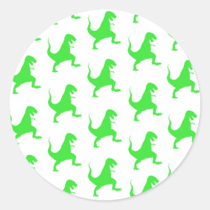 Adesivo Redondo Padrão t-rex verde