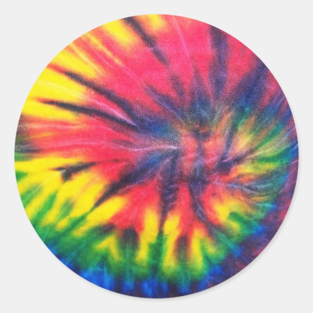 Adesivo Redondo Padrão Tie Dye (Frente)