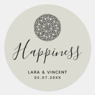 Adesivo Redondo Padrão Trançado Estilo Celta Obrigado