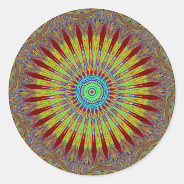 Adesivo Redondo Padrão tribal africano de tapetes iranianos.jpg (Frente)