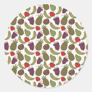 Adesivo Redondo padrão uniforme de fruta Padrão da superfície