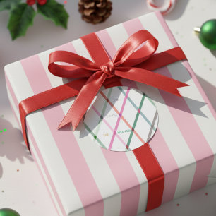 Adesivo Redondo Padrão Verificado de Pastel Personalizado para e d