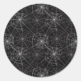 Adesivo Redondo Padrão Web de aranha do Halloween | Vinheta