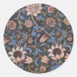 Adesivo Redondo Padrão William Morris Evenlode: Vintage Temperamen