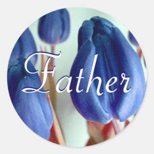 Adesivo Redondo Padre Blue Tulips Sticker