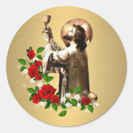 Adesivo Redondo Padre Católico Jesus Rosa Clergia Santa Missa