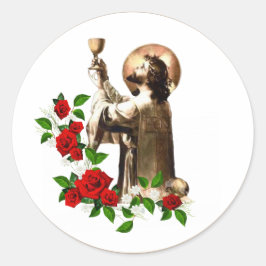 Adesivo Redondo Padre Católico Jesus Rosa Clergia Santa Missa
