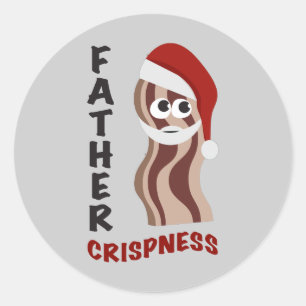 Adesivo Redondo Padre Crispness! Bacon