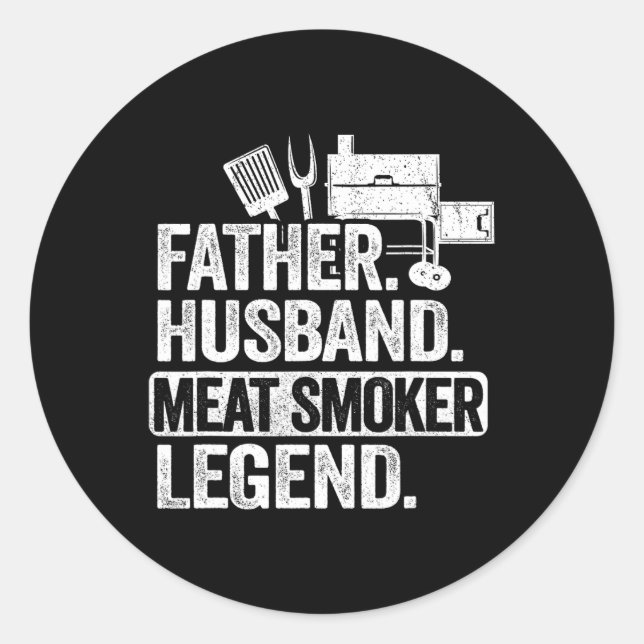 Adesivo Redondo Padre Hussein Carne Fumante Legenda Frangeira Carn (Frente)