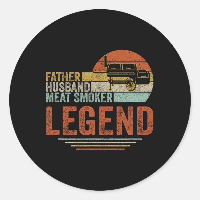 Adesivo Redondo Padre Hussein Carne Fumante Legenda Frangeira Carn (Frente)