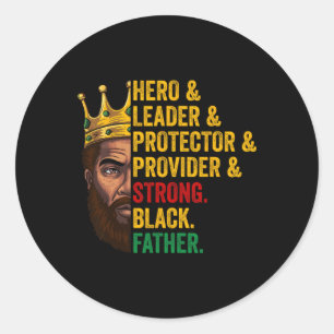 Adesivo Redondo Padre Negro Forte Líder Herói Africano
