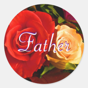 Adesivo Redondo Padre Red Yellow Rose Sticker