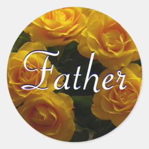 Adesivo Redondo Padre Yellow Roses Sticker