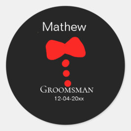 Adesivo Redondo padrinho adicionar nome ano gravata borboleta pret