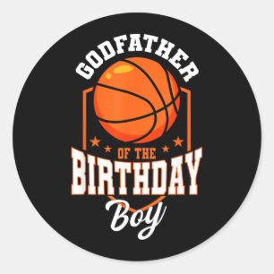 Adesivo Redondo Padrinho Do Tema De Beisebol De Aniversário Bday