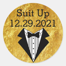 Adesivo Redondo Padrinhos de casamento Convidar Selantes Dourados