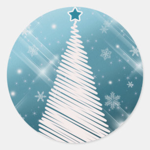 Adesivo Redondo Padrões de árvore de Natal - Personalizados