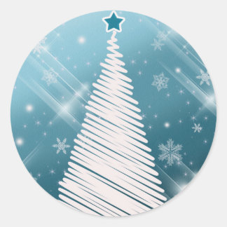 Adesivo Redondo Padrões de árvore de Natal - Personalizados