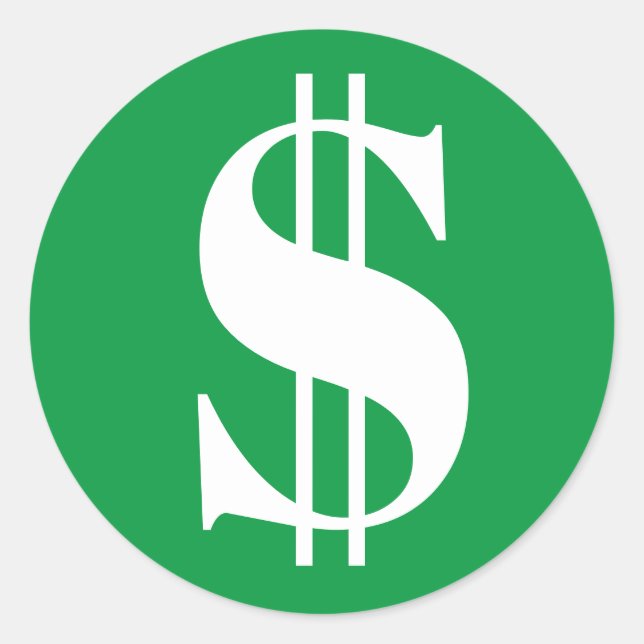 Adesivo Redondo Padrões de Calendário $ Dia de Pagamento (Frente)