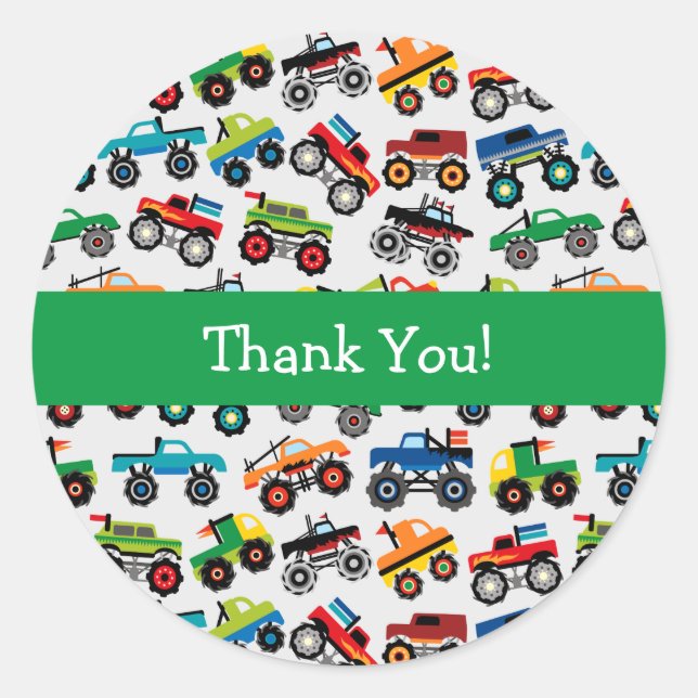 Adesivo Redondo Padrões de Caminhão de Monster Classic Round Stick (Frente)