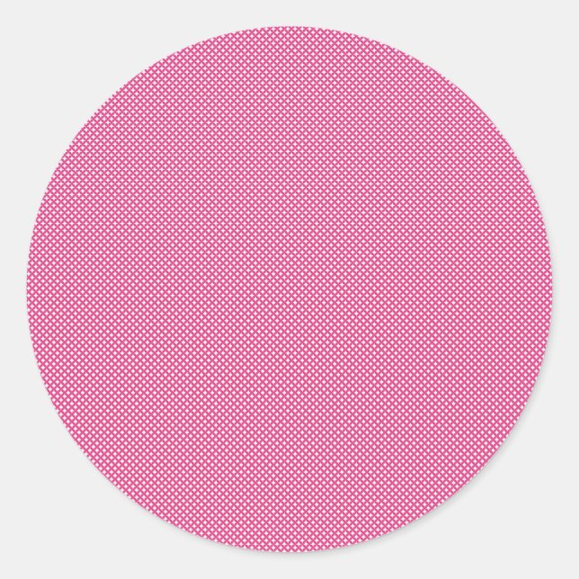 Adesivo Redondo Padrões de Coração Rosa (Frente)
