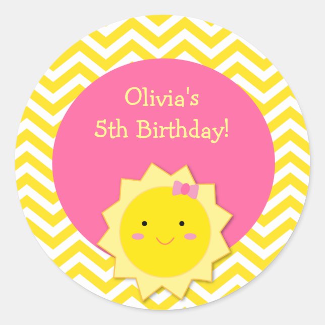 Adesivo Redondo Padrões de Favor Sunshine (Frente)