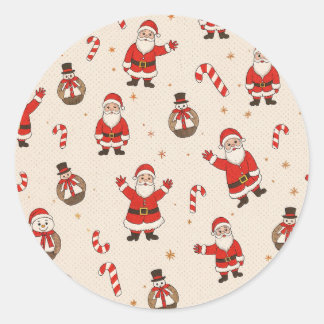 Adesivo Redondo padrões de natal