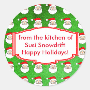 Adesivo Redondo Padrões de Natal Personalizáveis