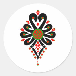 Adesivo Redondo Padrões folhosos da Polônia - Parzenica