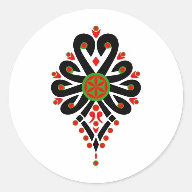 Adesivo Redondo Padrões folhosos da Polônia - Parzenica (Frente)