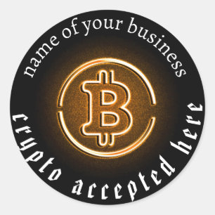 Adesivo Redondo Pagamentos Crypto aceitos porta até btc