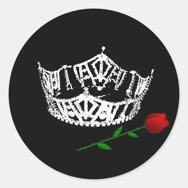 Adesivo Redondo Pageant Crown Sticker (Frente)