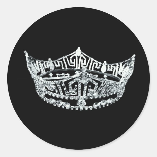 Adesivo Redondo Pageant Crown Stickers (Frente)