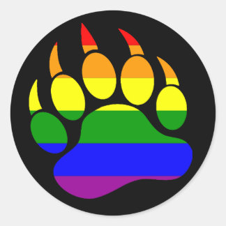 Adesivo Redondo PÁGINA PRETA DA PLACA DE ARRANQUE DE gay BEAR
