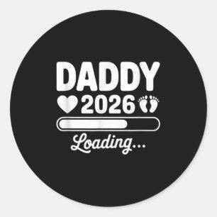 Adesivo Redondo Pai 2026 Carregando Novo papai de Anúncio de Gravi